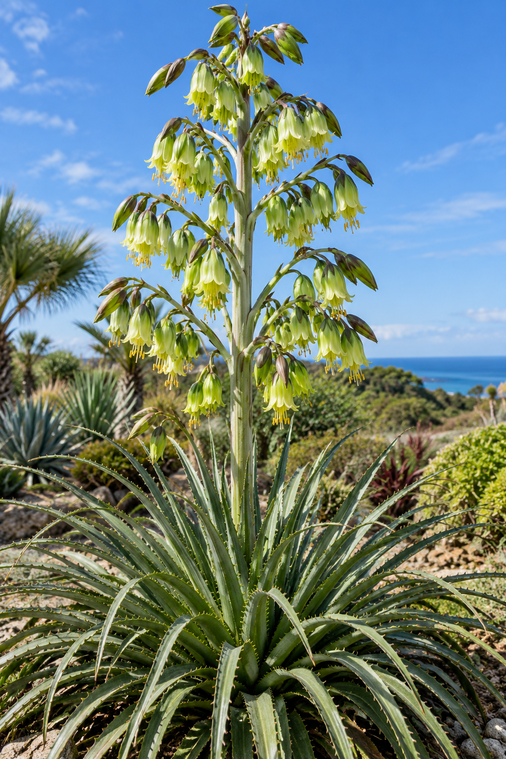 AI-generated mature Puya mirabilis Wonderful Puya with a large architectural rosette, grown in South Africa | Botanical at Nine
